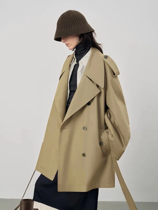 Lapel Oversized Belted Trench Coat sold by COMMENSE