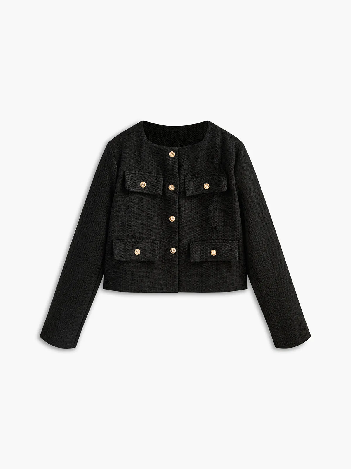 Golden Button Tweed Jacket sold by COMMENSE