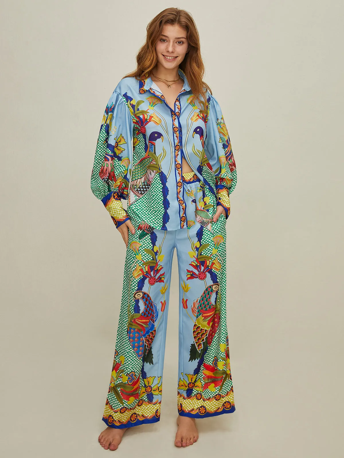 Casual Printed Pants Set sold by COMMENSE