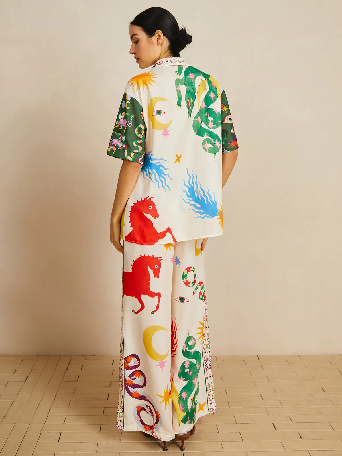 Casual Shift Linen Blend Style Print Pants Set sold by COMMENSE product image thumbnail 5