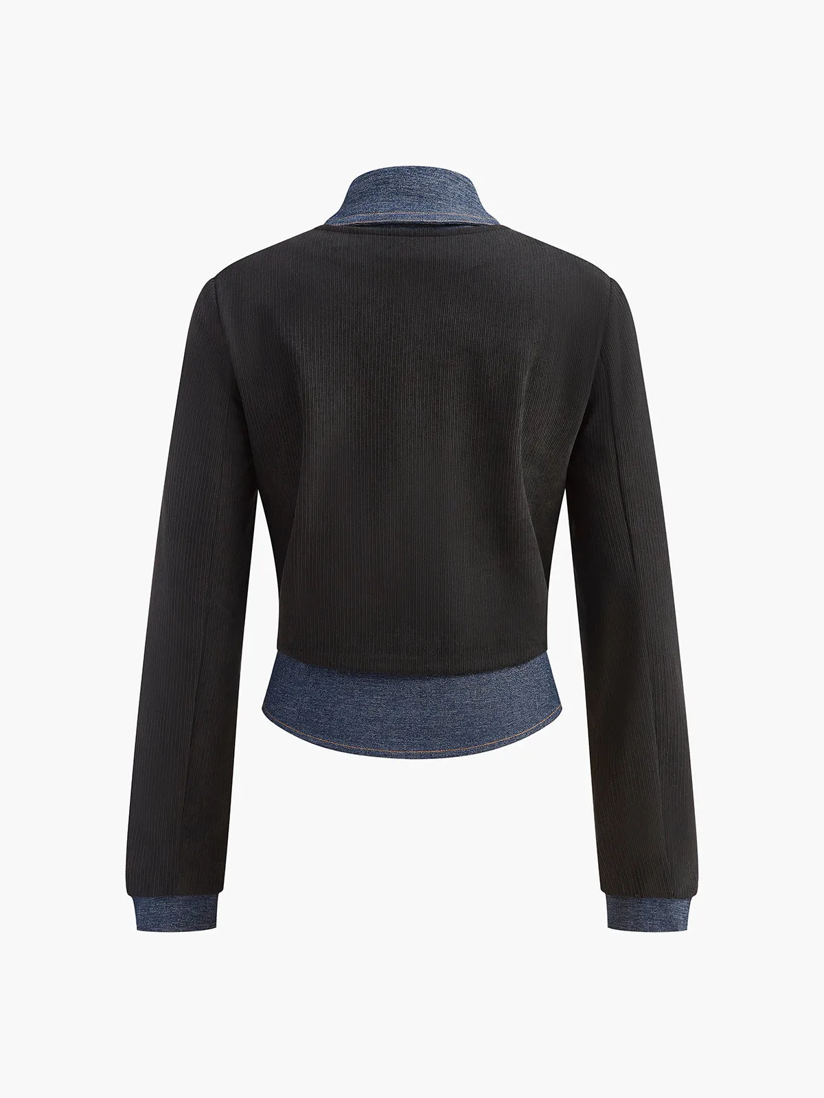 2 in 1 Denim Panel Polo Shirt sold by COMMENSE product image thumbnail 2