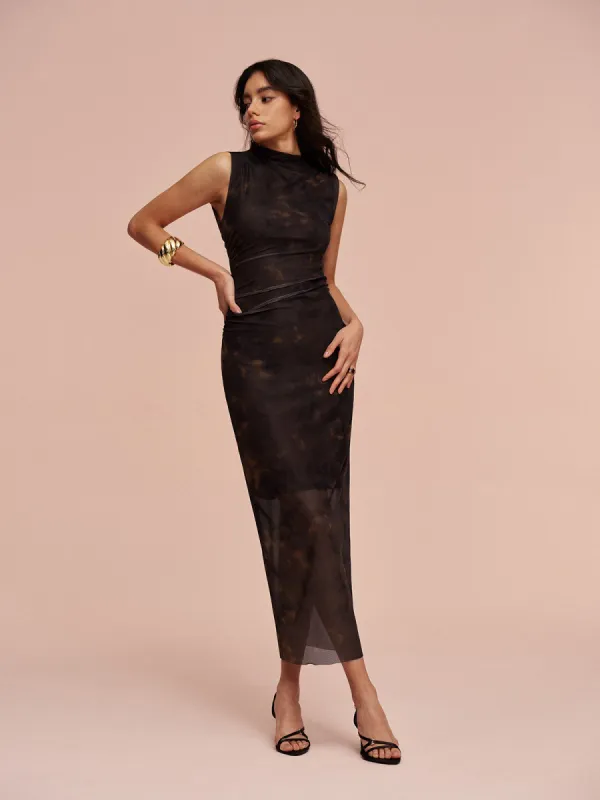 Jersey Lined Sleeveless Mesh Dress sold by COMMENSE