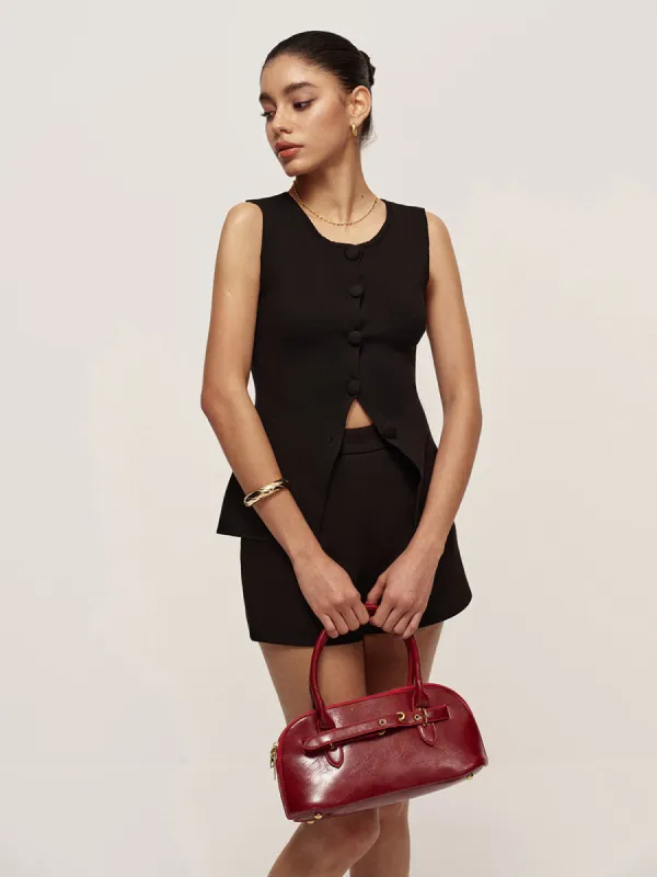 Elegant Split Button Sweater Vest sold by COMMENSE