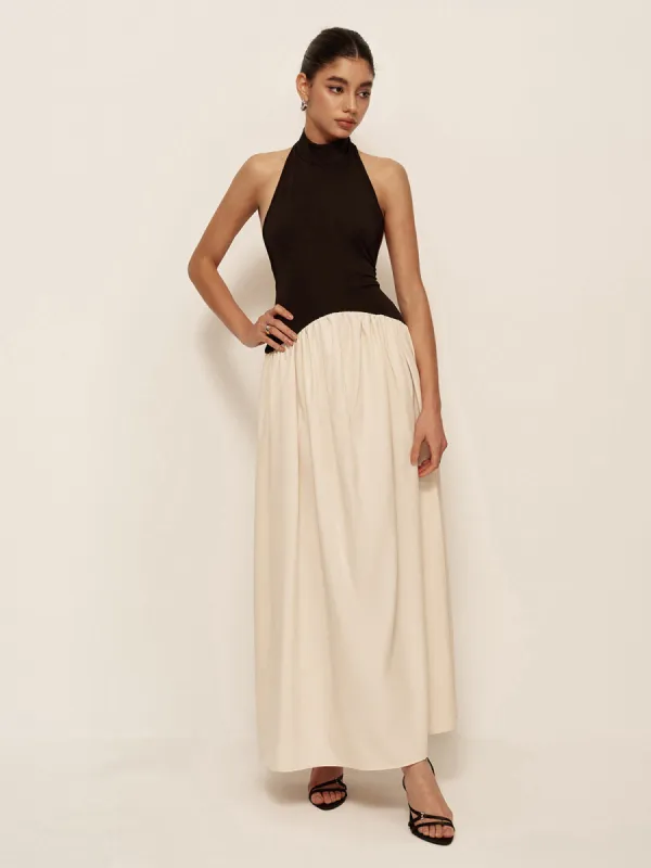 Color Block Sleeveless Long Dress sold by COMMENSE