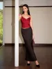 Cowl Neck Metal-Detail Satin Cami Top sold by COMMENSE