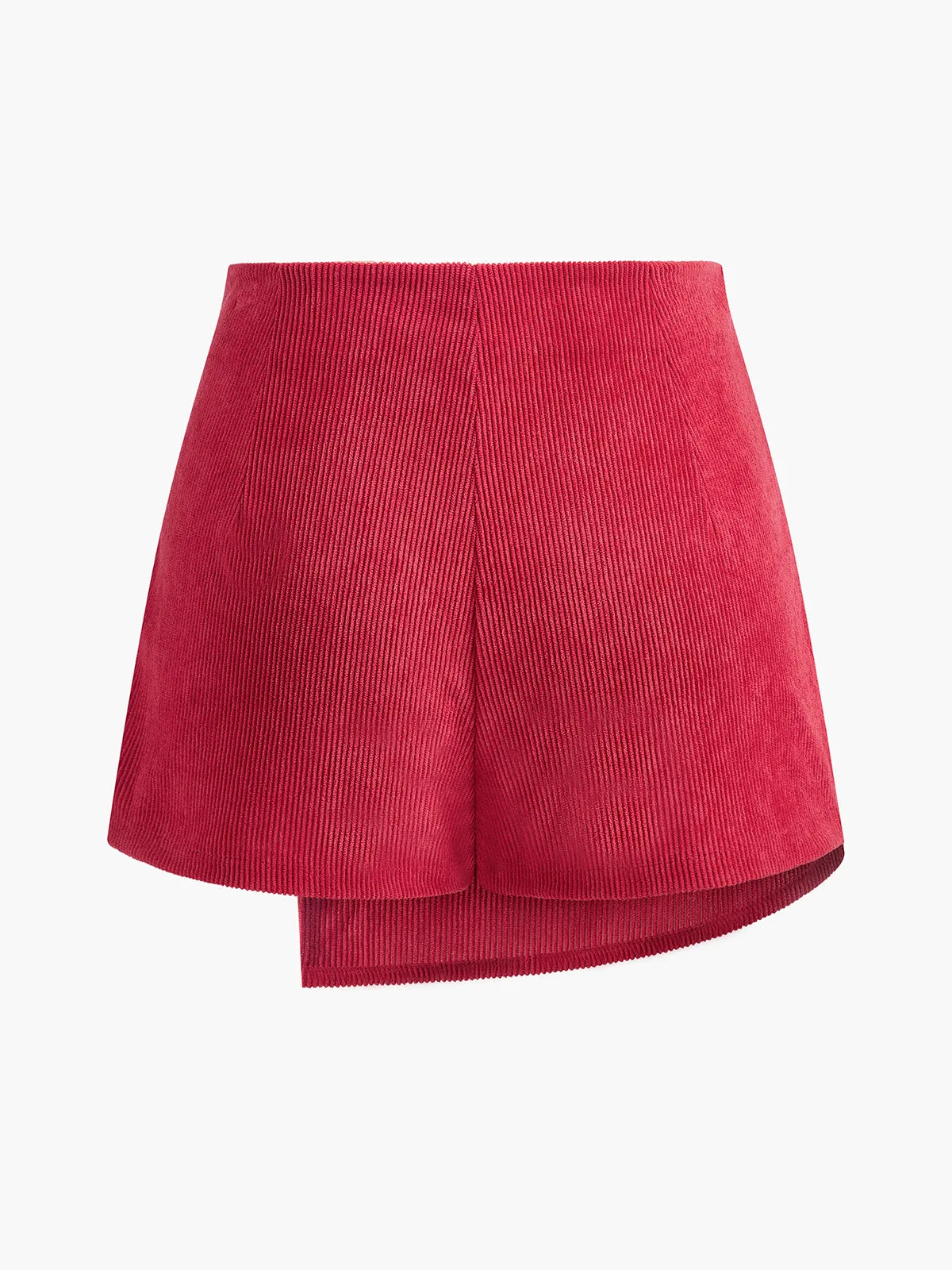 Button-Decor Corduroy Zipper Skort sold by COMMENSE product image thumbnail 3