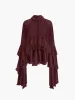 Turtleneck Ruffle Chiffon Blouse sold by COMMENSE