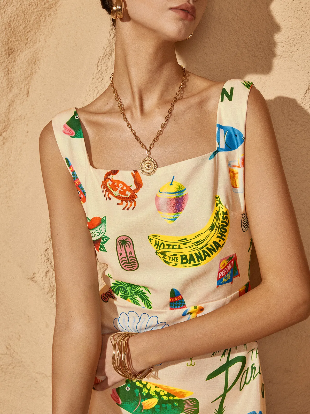 Print Tie Back Short Dress sold by COMMENSE product image thumbnail 4