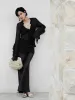 Ruffle Split Thin Blouse sold by COMMENSE