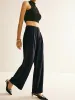 Versatile Pinstripe Wide-Leg Pants sold by COMMENSE
