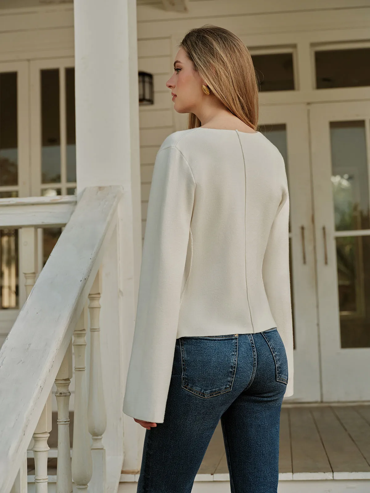 Metal Button V-Neck Cardigan sold by COMMENSE product image thumbnail 5