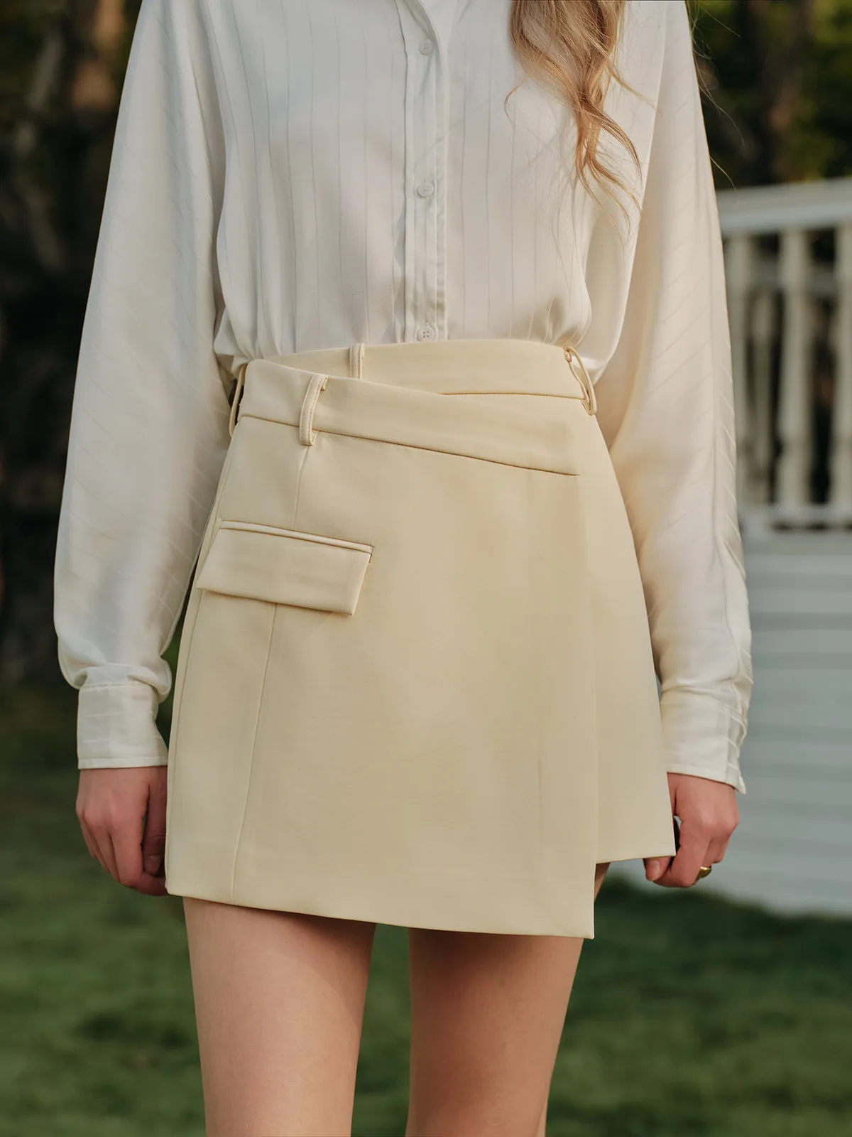 Asymmetrical Wrap High Waist Skirt sold by COMMENSE product image thumbnail 3