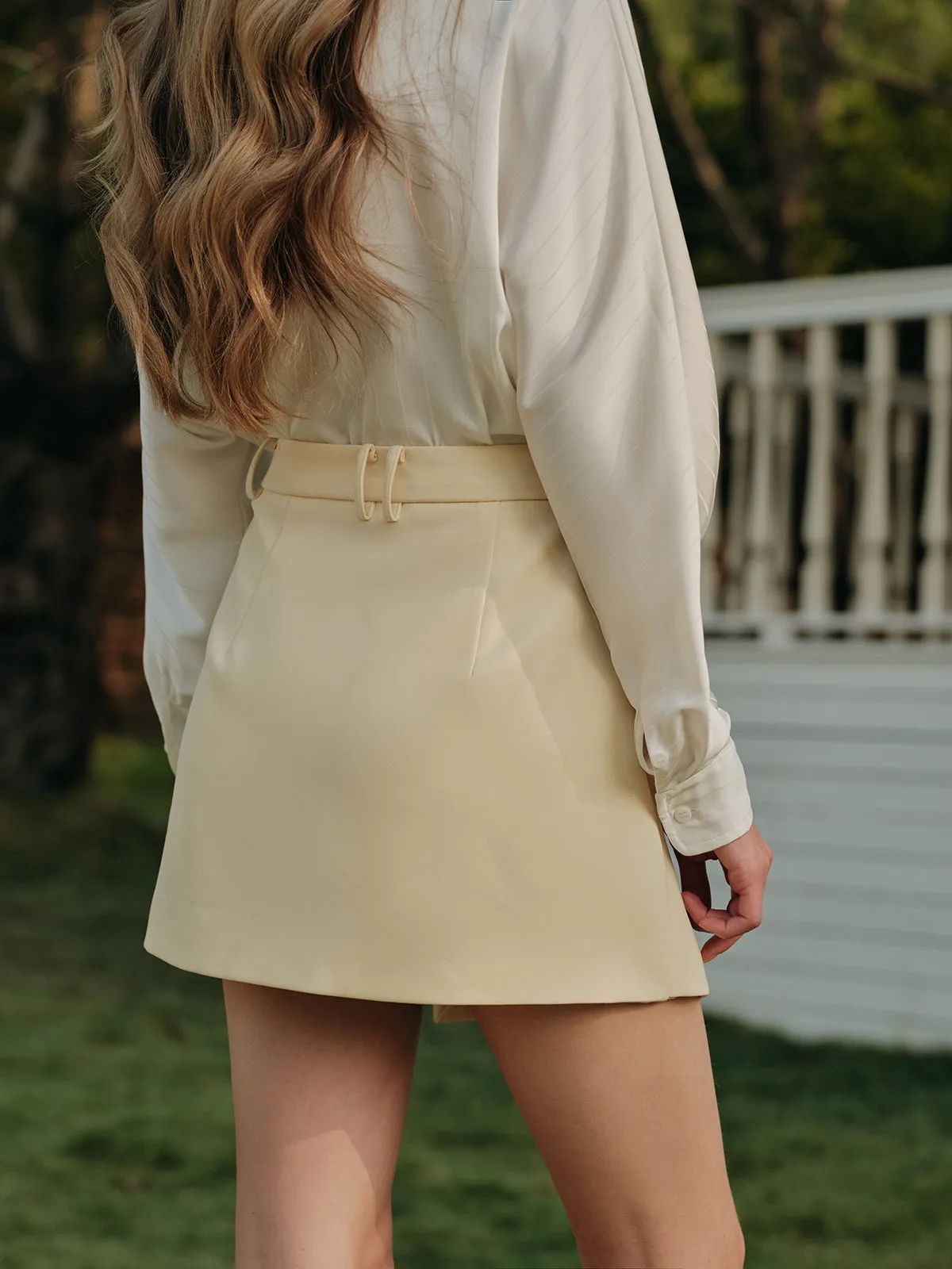 Asymmetrical Wrap High Waist Skirt sold by COMMENSE product image thumbnail 4