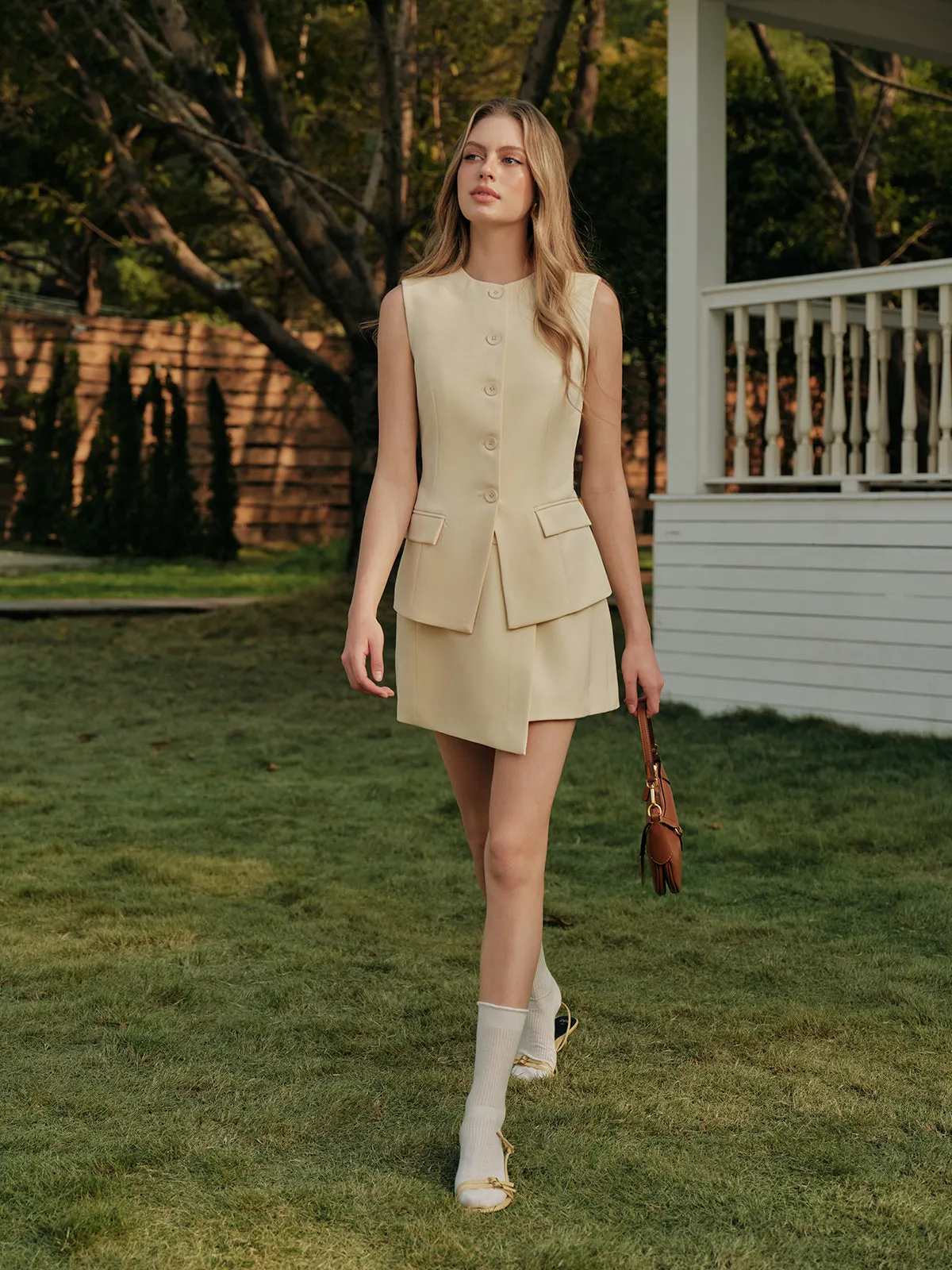 Asymmetrical Wrap High Waist Skirt sold by COMMENSE product image thumbnail 5