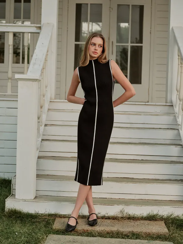 Sleeveless Color Block Sweater Dress sold by COMMENSE