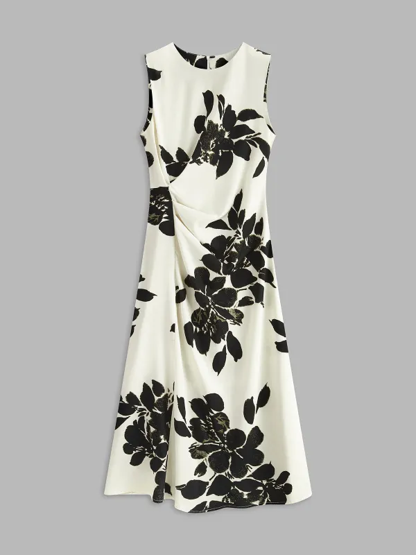 Floral Print Sleeveless Pleated Dress sold by COMMENSE