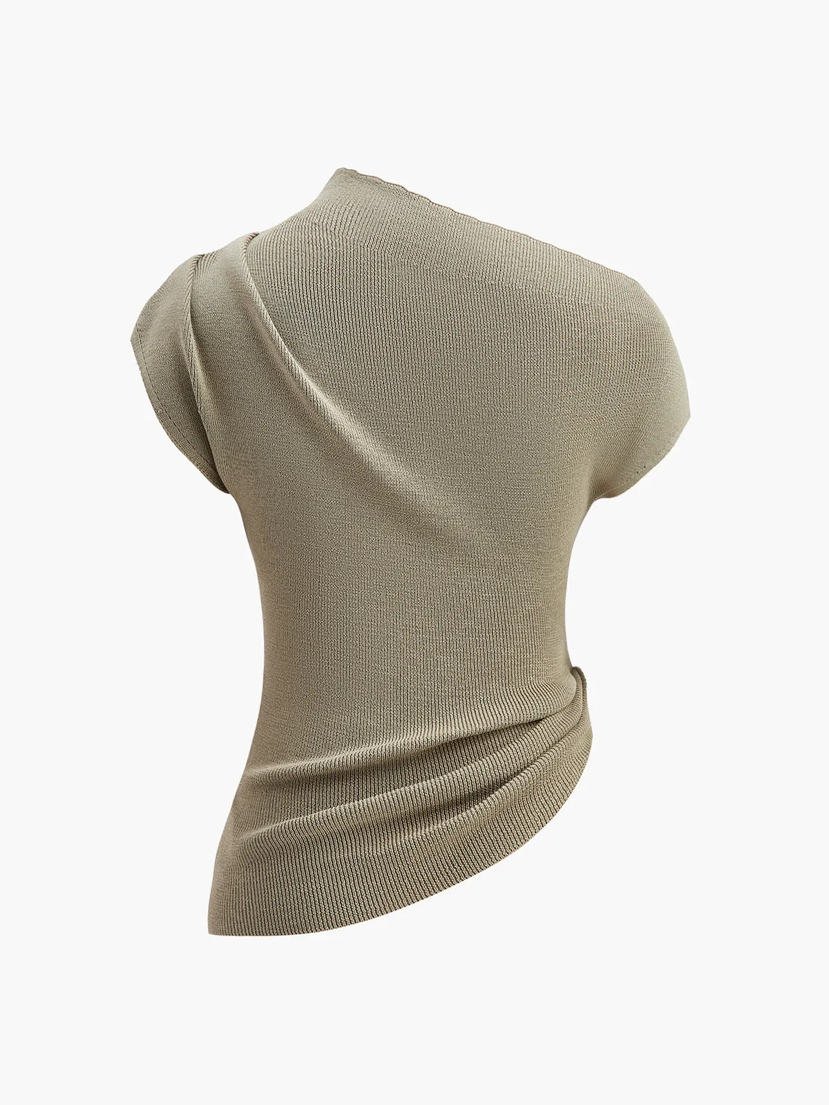 Asymmetric Neck Metal Detail Knit Top sold by COMMENSE product image thumbnail 2