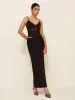 Low V-Neck Asymmetrical Ruched Dress sold by COMMENSE