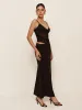 Low V-Neck Asymmetrical Ruched Dress sold by COMMENSE