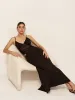 Low V-Neck Asymmetrical Ruched Dress sold by COMMENSE