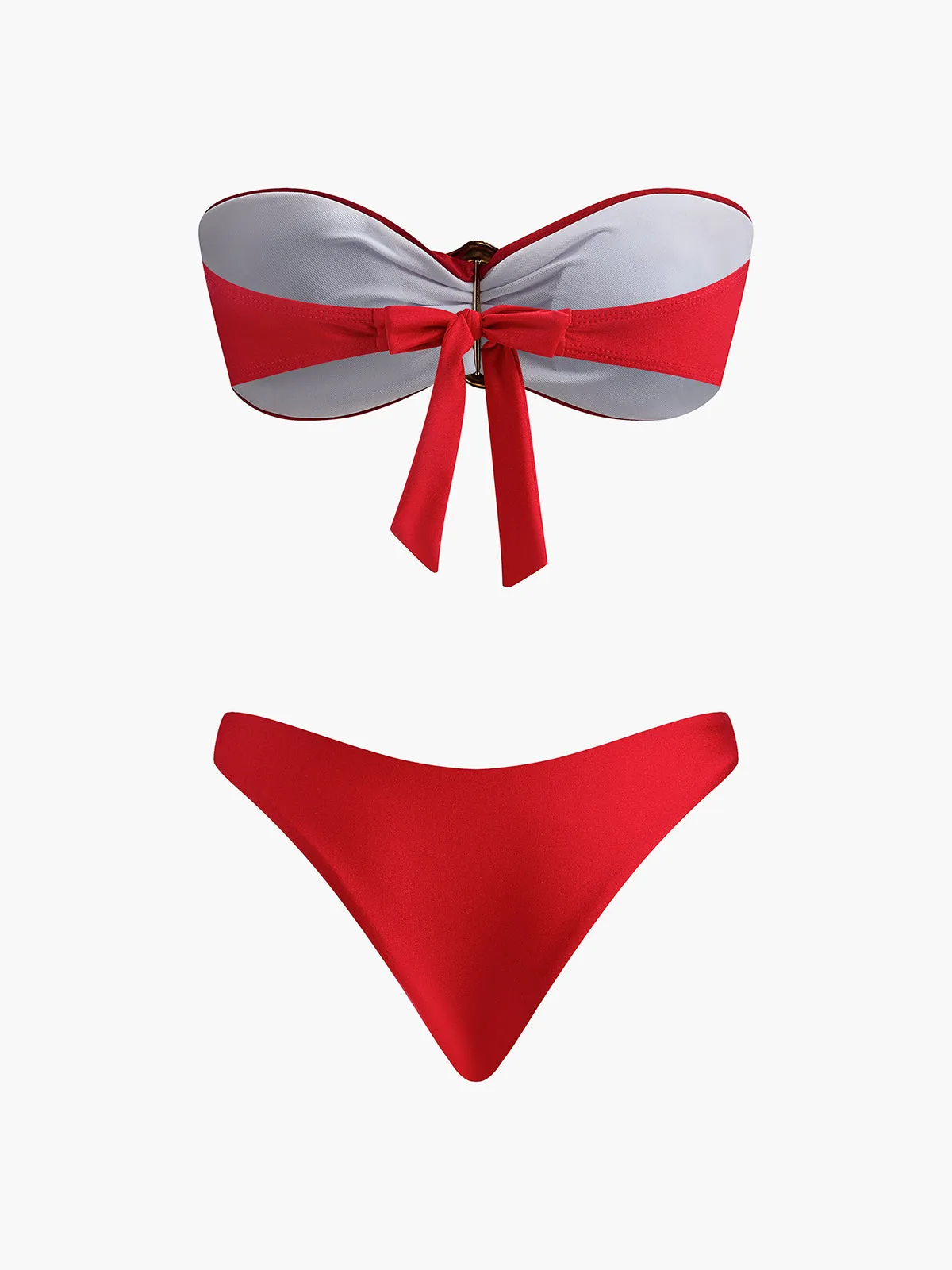 Metal-Detail Bow Bandeau Bikini sold by COMMENSE product image thumbnail 2
