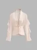 Chiffon V-Neck Ruched Blouse sold by COMMENSE