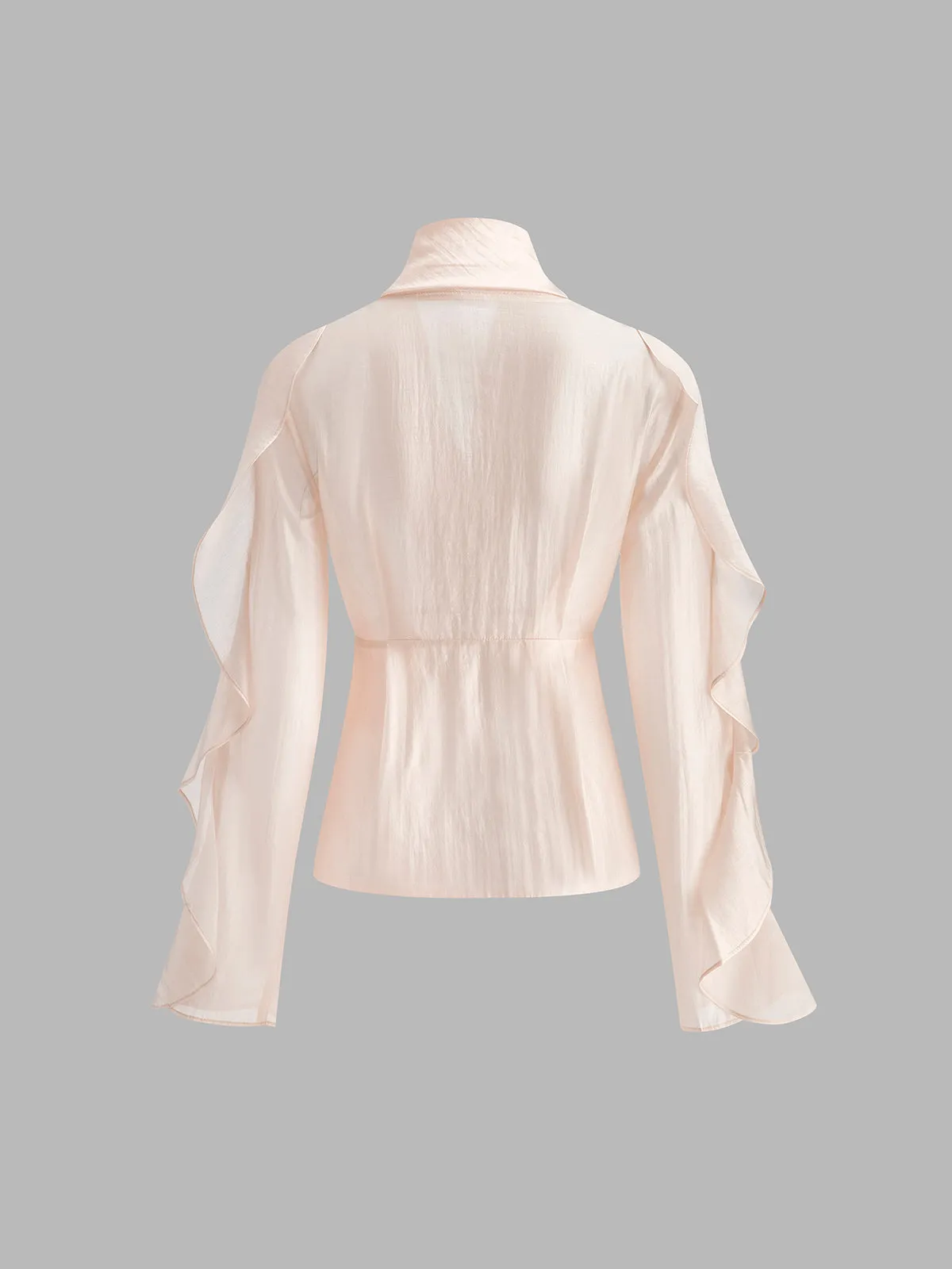 Chiffon V-Neck Ruched Blouse sold by COMMENSE product image thumbnail 2