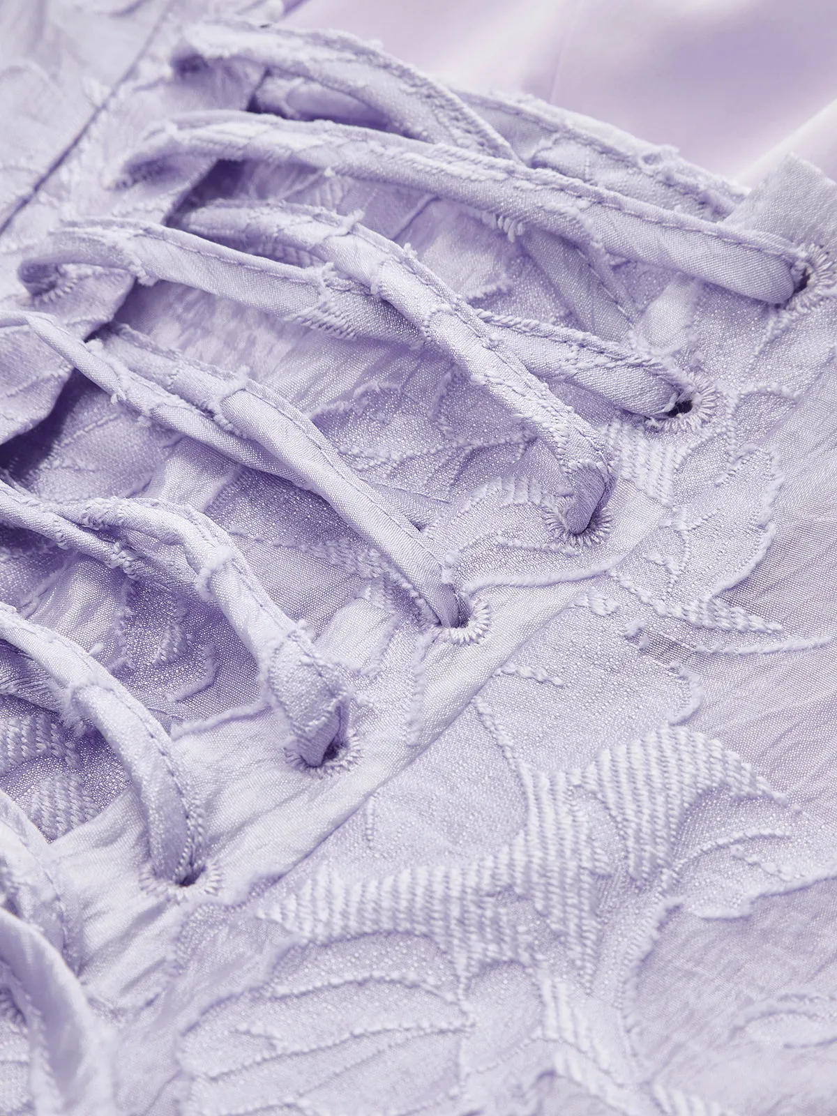 Floral Jacquard Lace-Up Dress sold by COMMENSE product image thumbnail 3