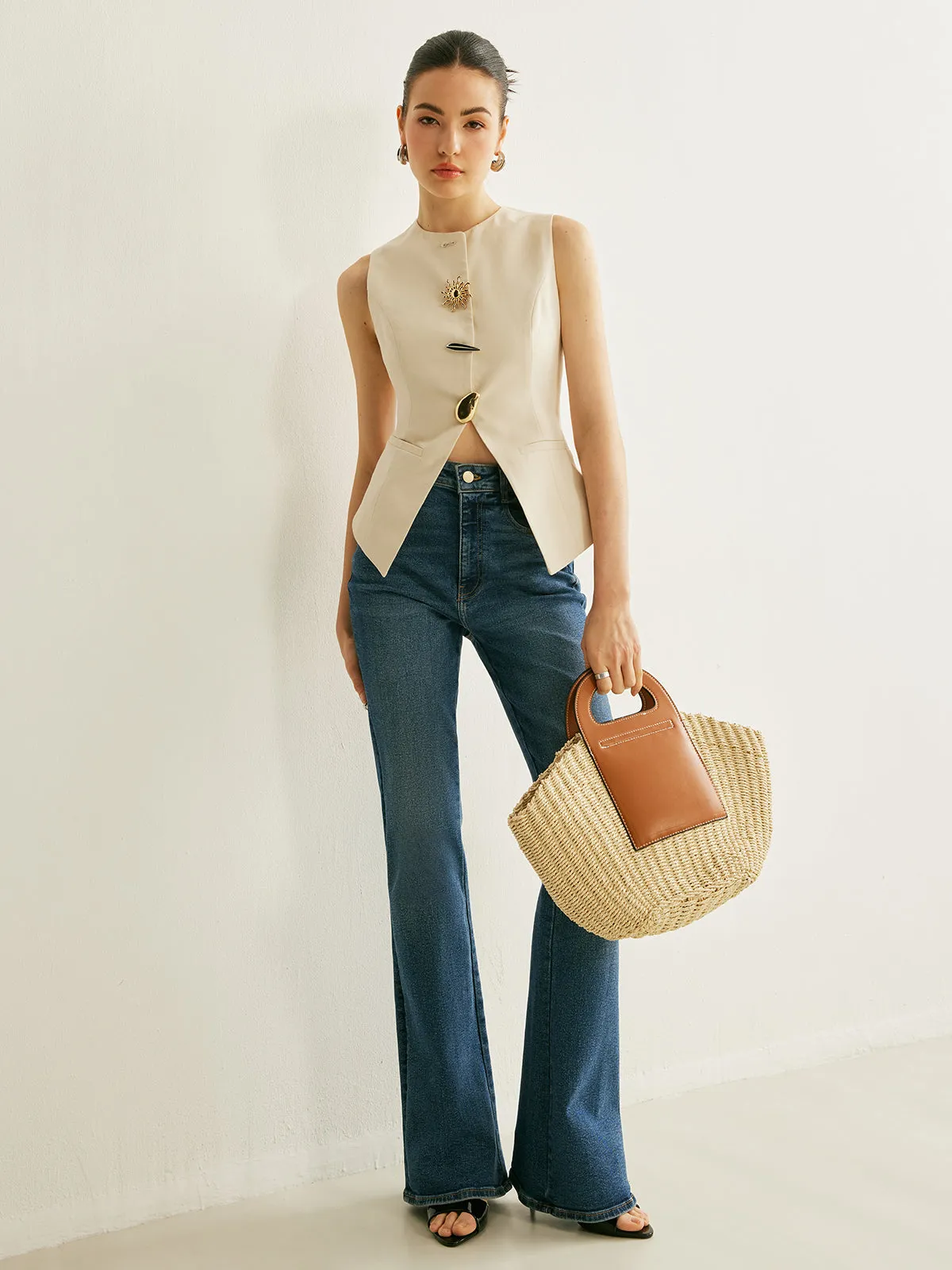 Metal Detail Split Vest sold by COMMENSE product image thumbnail 4