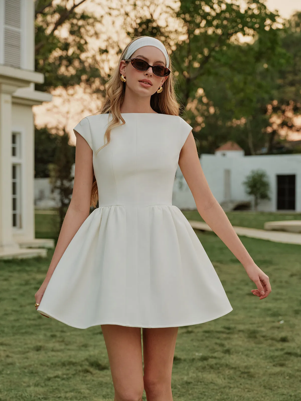 Back Tie Pleated Panel Dress sold by COMMENSE product image thumbnail 3