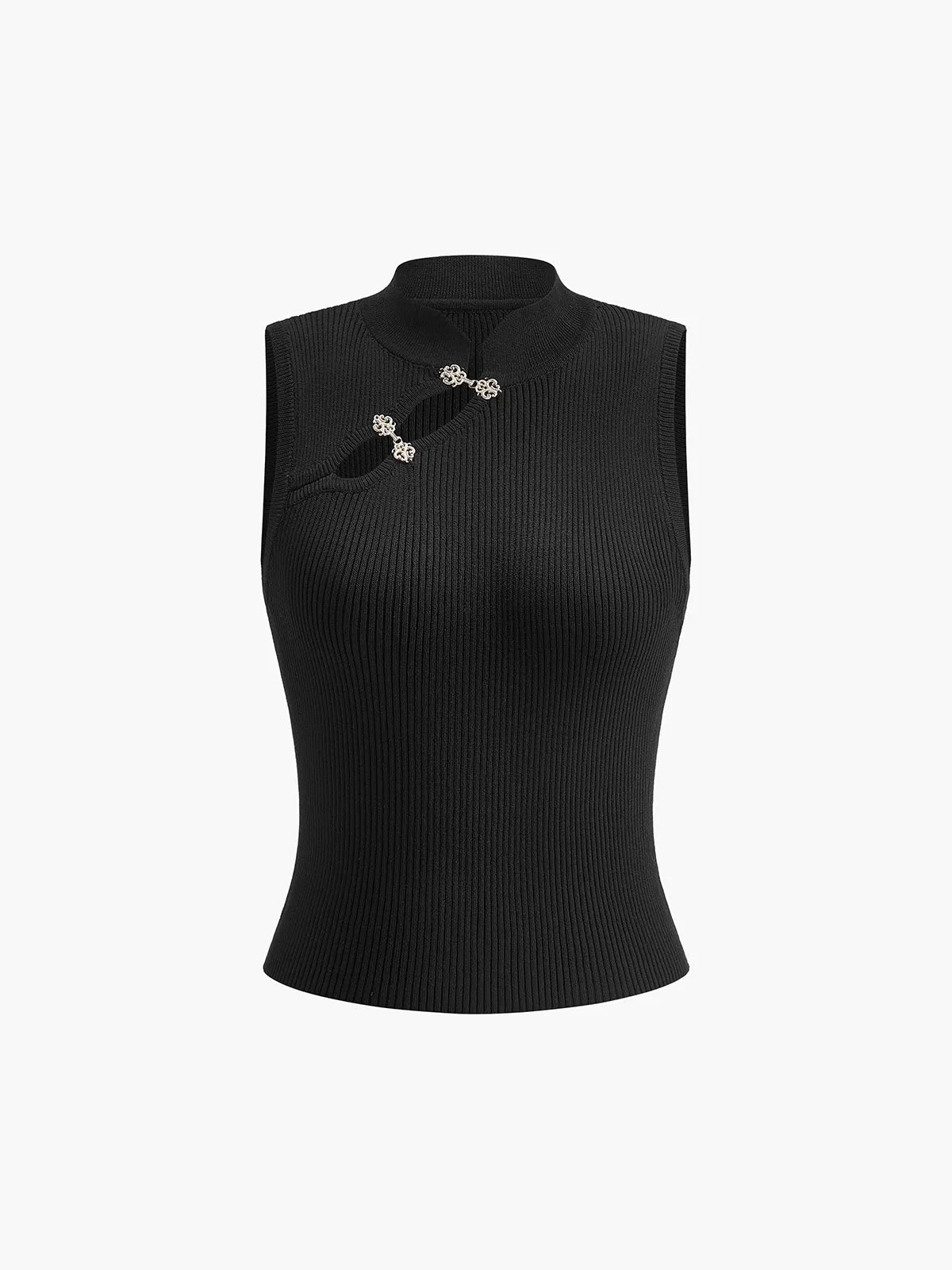 Metal Disc Button Sweater Vest sold by COMMENSE