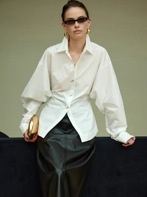 Cotton Side Pleated Polo Shirt sold by COMMENSE