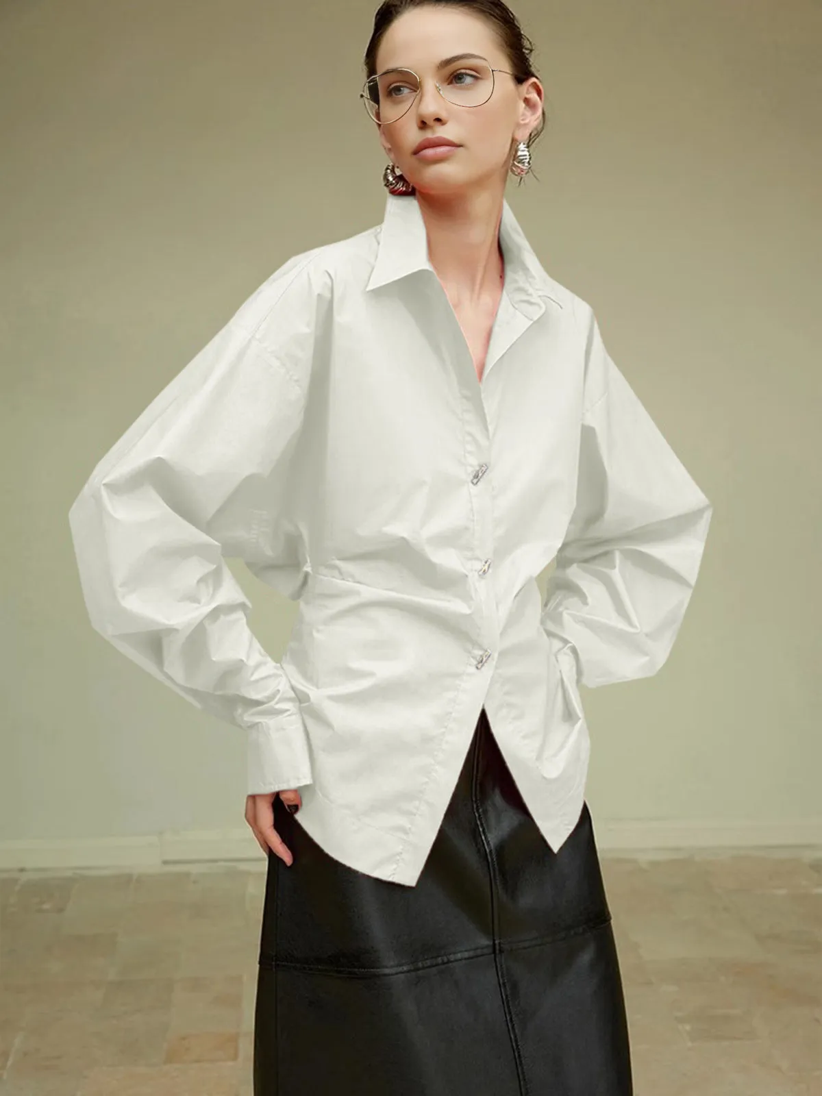 Cotton Side Pleated Polo Shirt sold by COMMENSE product image thumbnail 3