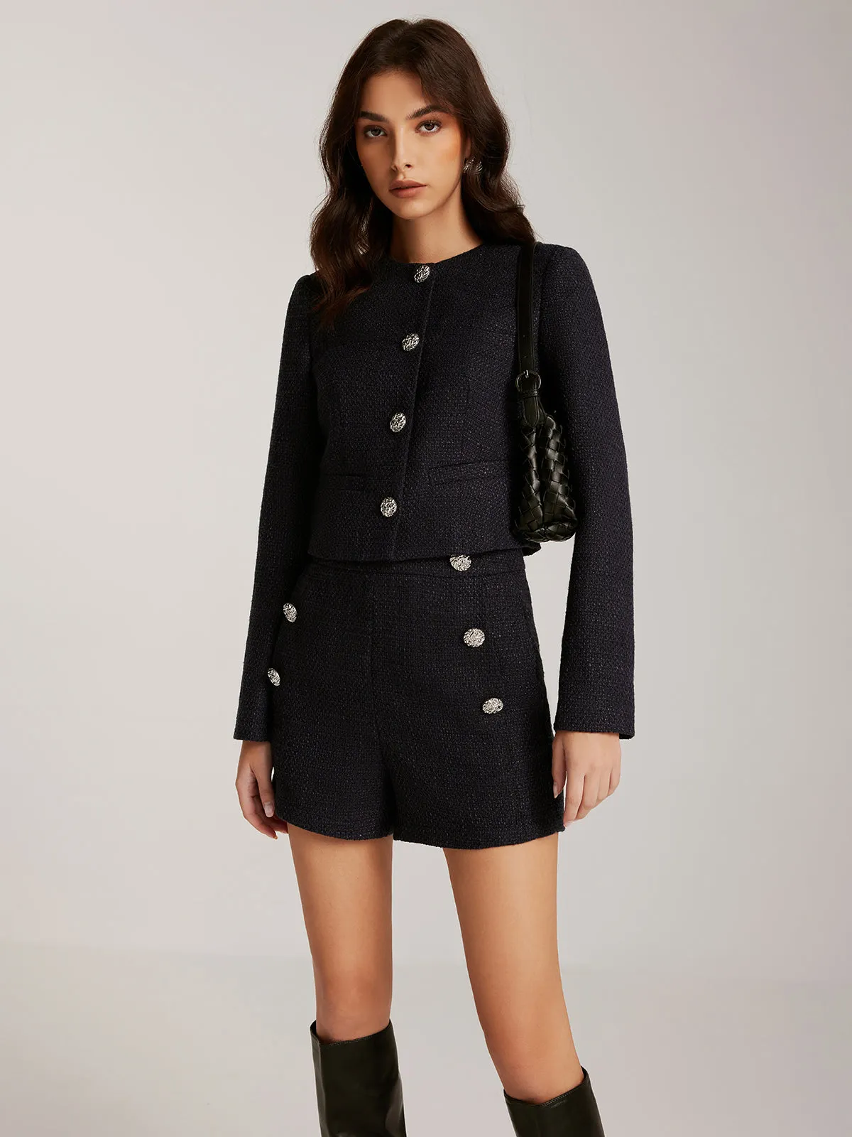 Button Down Tweed Short Jacket sold by COMMENSE product image thumbnail 2