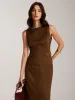 Back-Zipper Suede Tank Top sold by COMMENSE