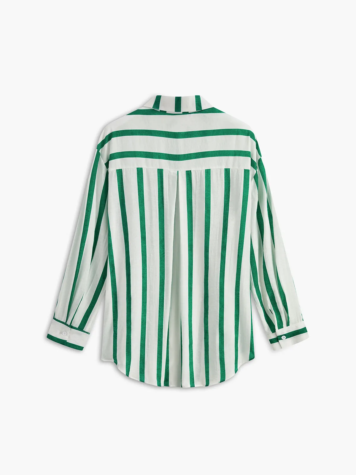 Oversized Cotton & Linen Stripe Shirt sold by COMMENSE product image thumbnail 2