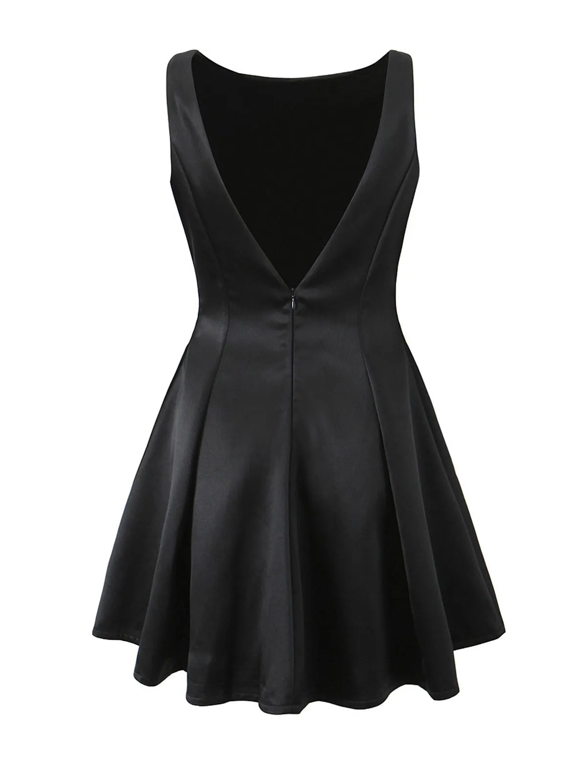 Back V-Neck Sleeveless Flare Dress sold by COMMENSE product image thumbnail 2