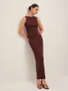 Asymmetrical Hem Ribbed Skirt Set sold by COMMENSE
