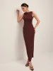 Asymmetrical Hem Ribbed Skirt Set sold by COMMENSE