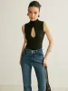 Keyhole Mock Neck Top sold by COMMENSE