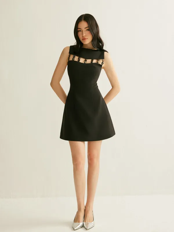 Beaded Cut-out Sleeveless Dress sold by COMMENSE