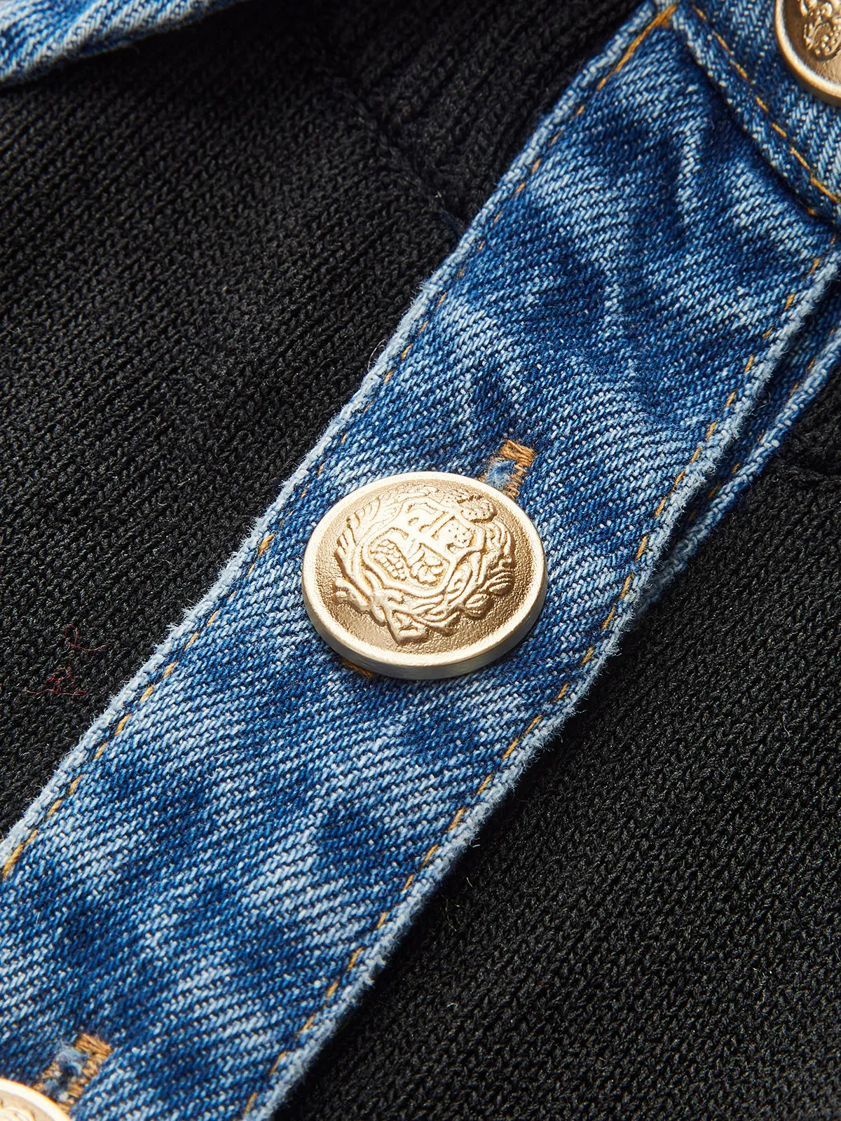 Denim Collar Ribbed Knit Top sold by COMMENSE product image thumbnail 3