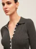 Ribbed Button-Front Cropped Cardigan sold by COMMENSE