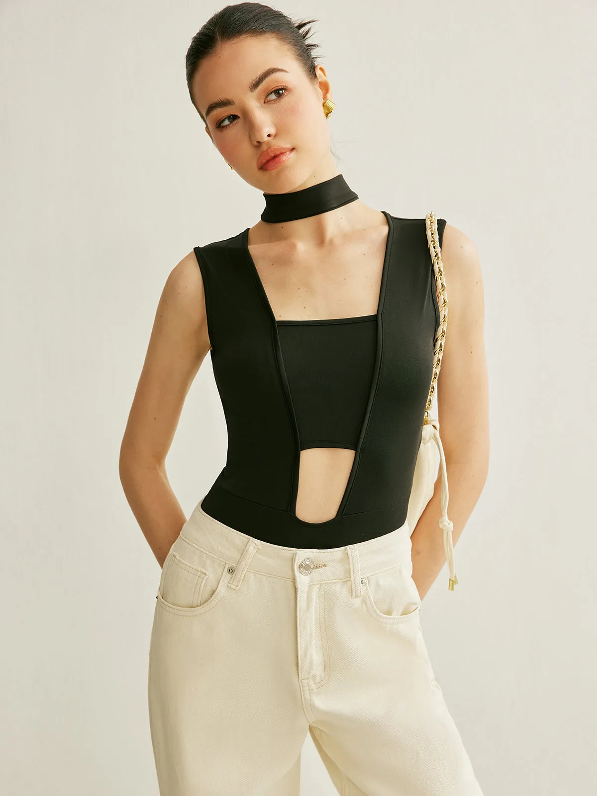 Athleisure Sleeveless Cutout Bodysuit sold by COMMENSE product image thumbnail 4