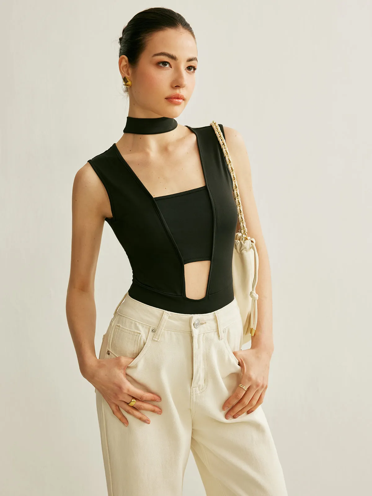 Athleisure Sleeveless Cutout Bodysuit sold by COMMENSE product image thumbnail 3