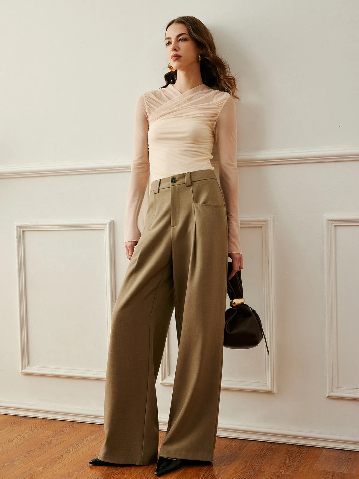 Cross-Wrap Semi-Sheer Top sold by COMMENSE product image thumbnail 2