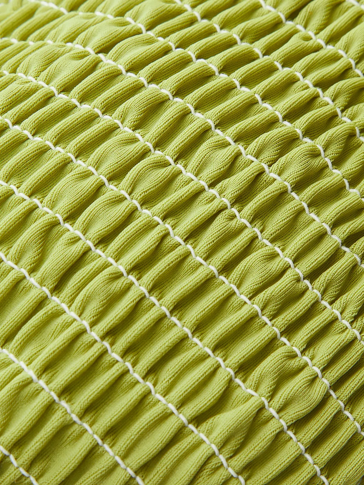 Smocked Triangle Bikini With Tie Straps sold by COMMENSE product image thumbnail 3