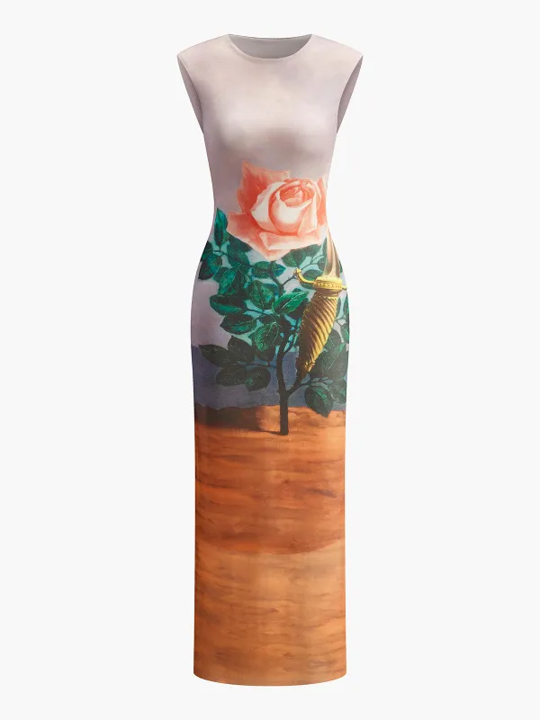 Floral Print Mesh Dress sold by COMMENSE