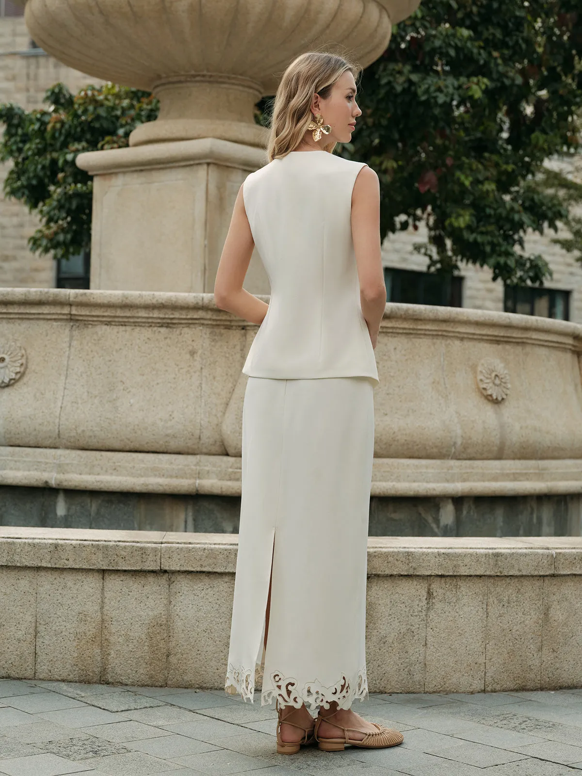 3D Embroidered A-Line Skirt sold by COMMENSE product image thumbnail 5