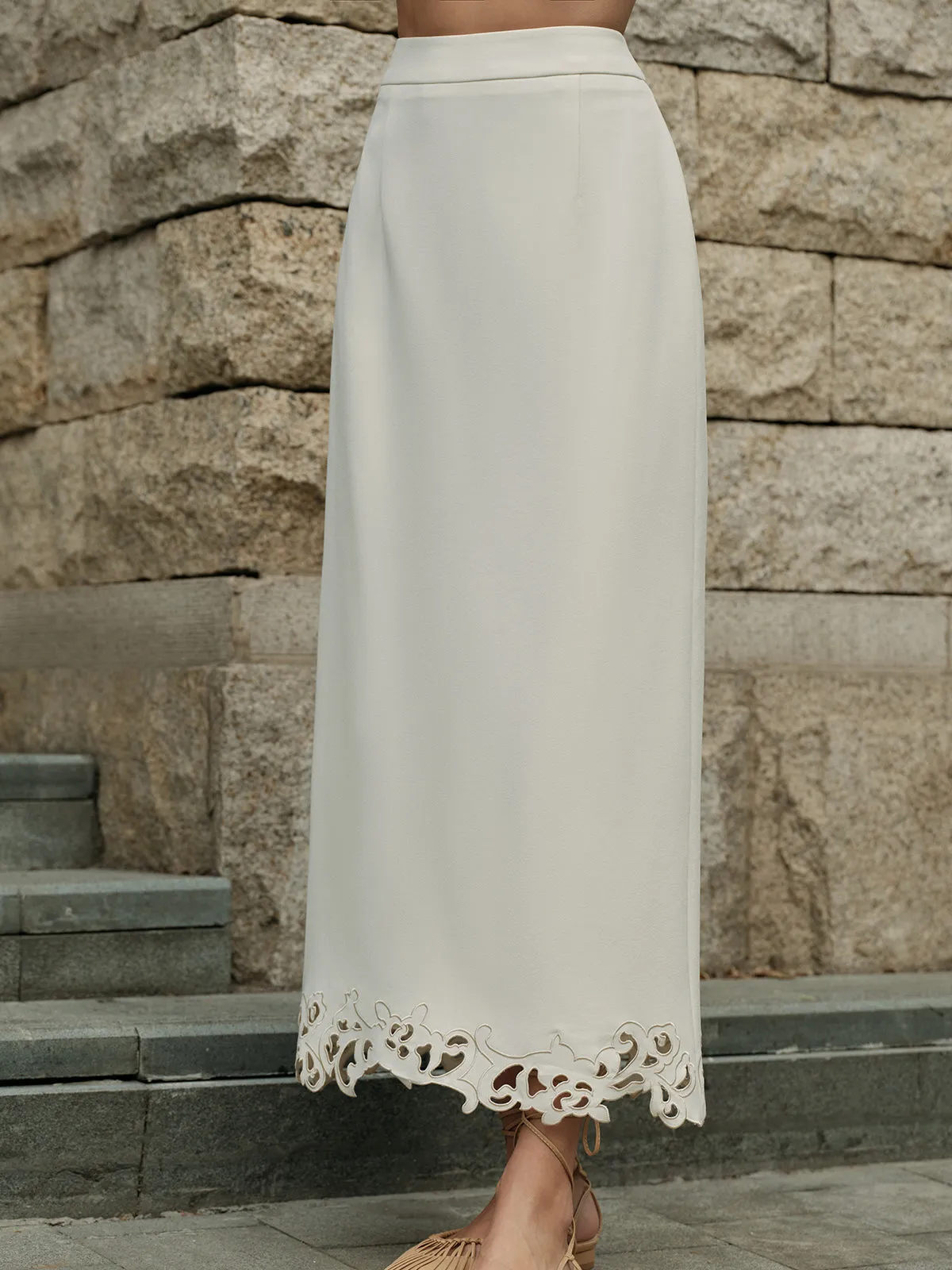 3D Embroidered A-Line Skirt sold by COMMENSE product image thumbnail 4